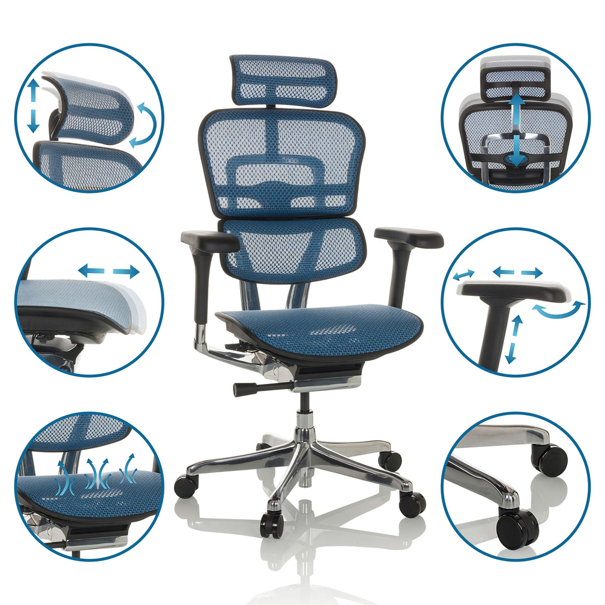 Kontoritool Ergohuman ELITE BS BLUE