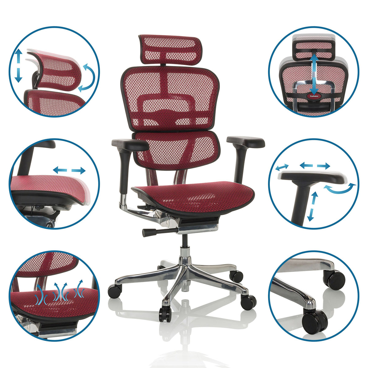 Kontoritool Ergohuman ELITE BS RED