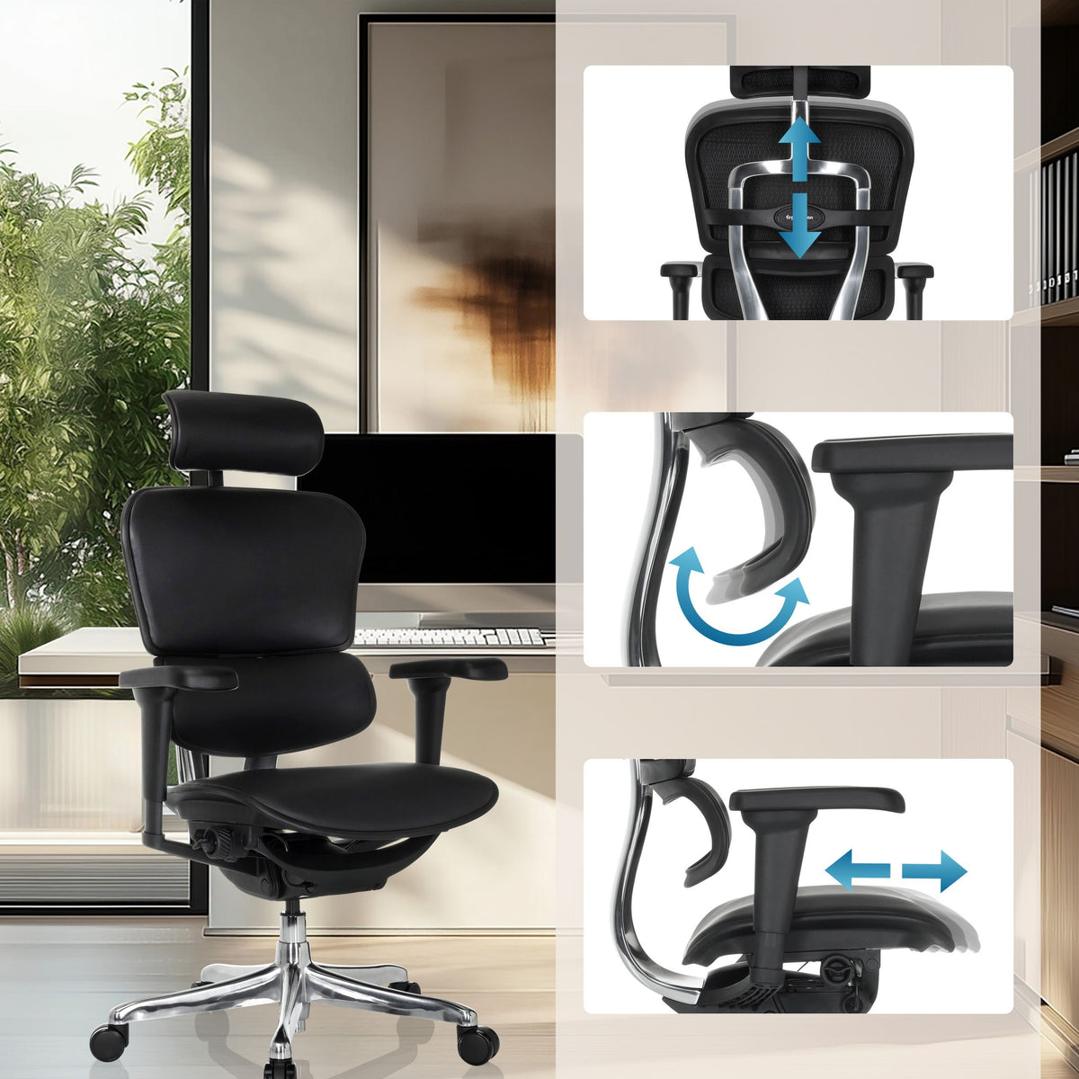 Ergohuman ULTRA GEN2 Leather BLACK bürootool