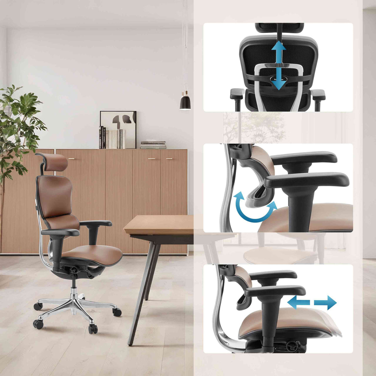 Kontoritool Ergohuman ULTRA GEN2 Leather BROWN