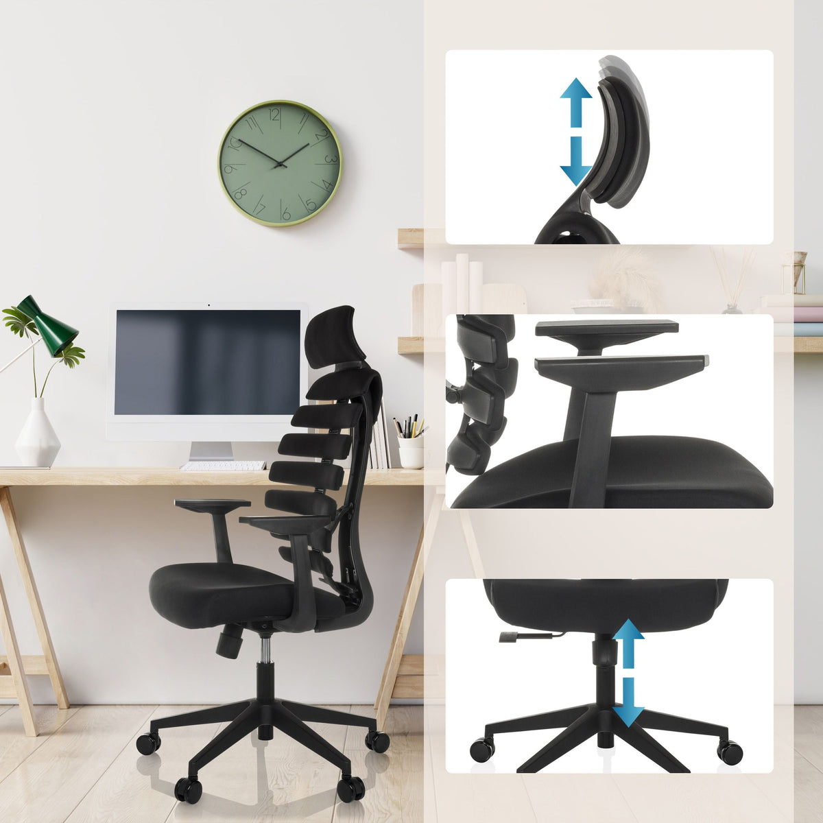 Kontoritool ERGOLINE ECO, must