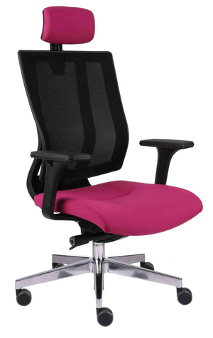 Kontoritool MaxPro BS HD Black | Chrome Note – Hõbedane / Roosa