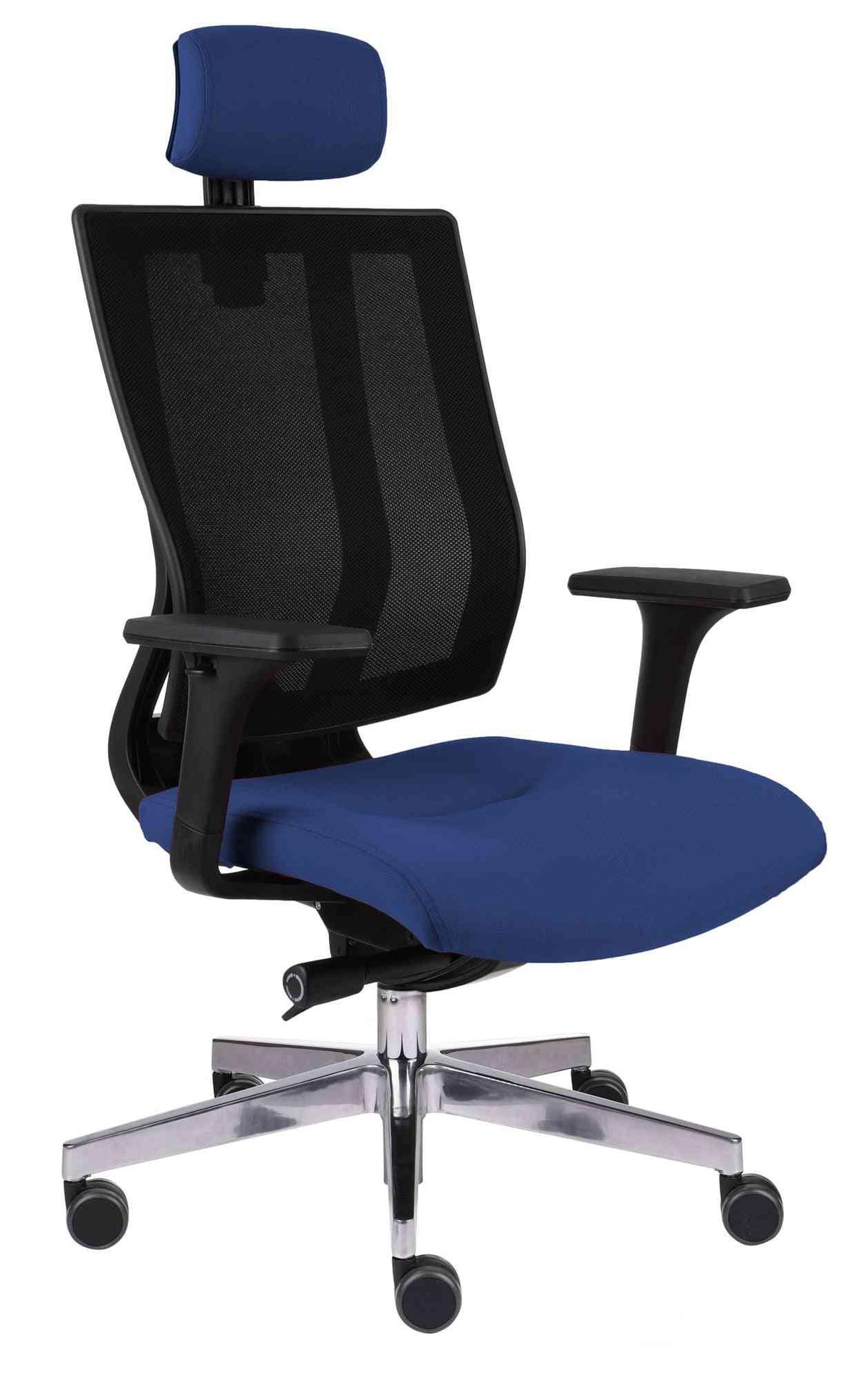Kontoritool MaxPro BS HD Black | Chrome Note – Hõbedane / Tumesinine