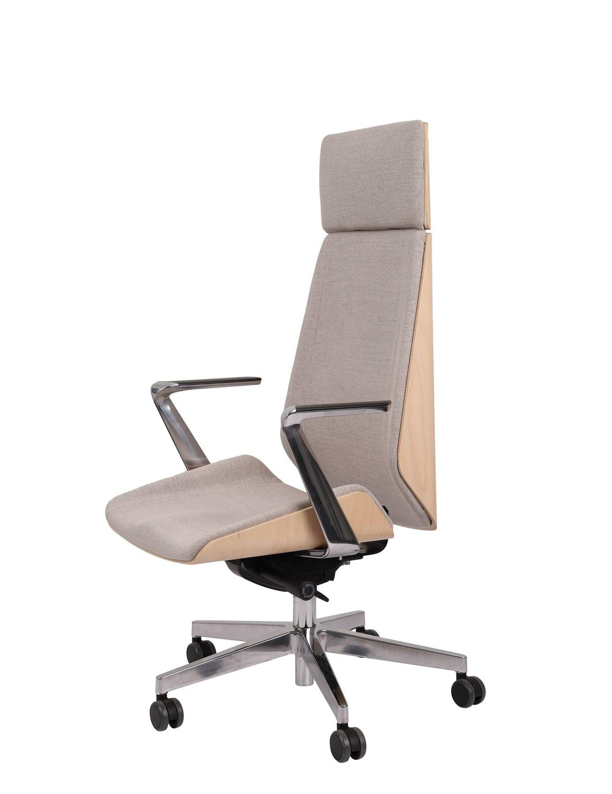 Kontoritool MoonWood HD Beech Wood All Chrome Seattle