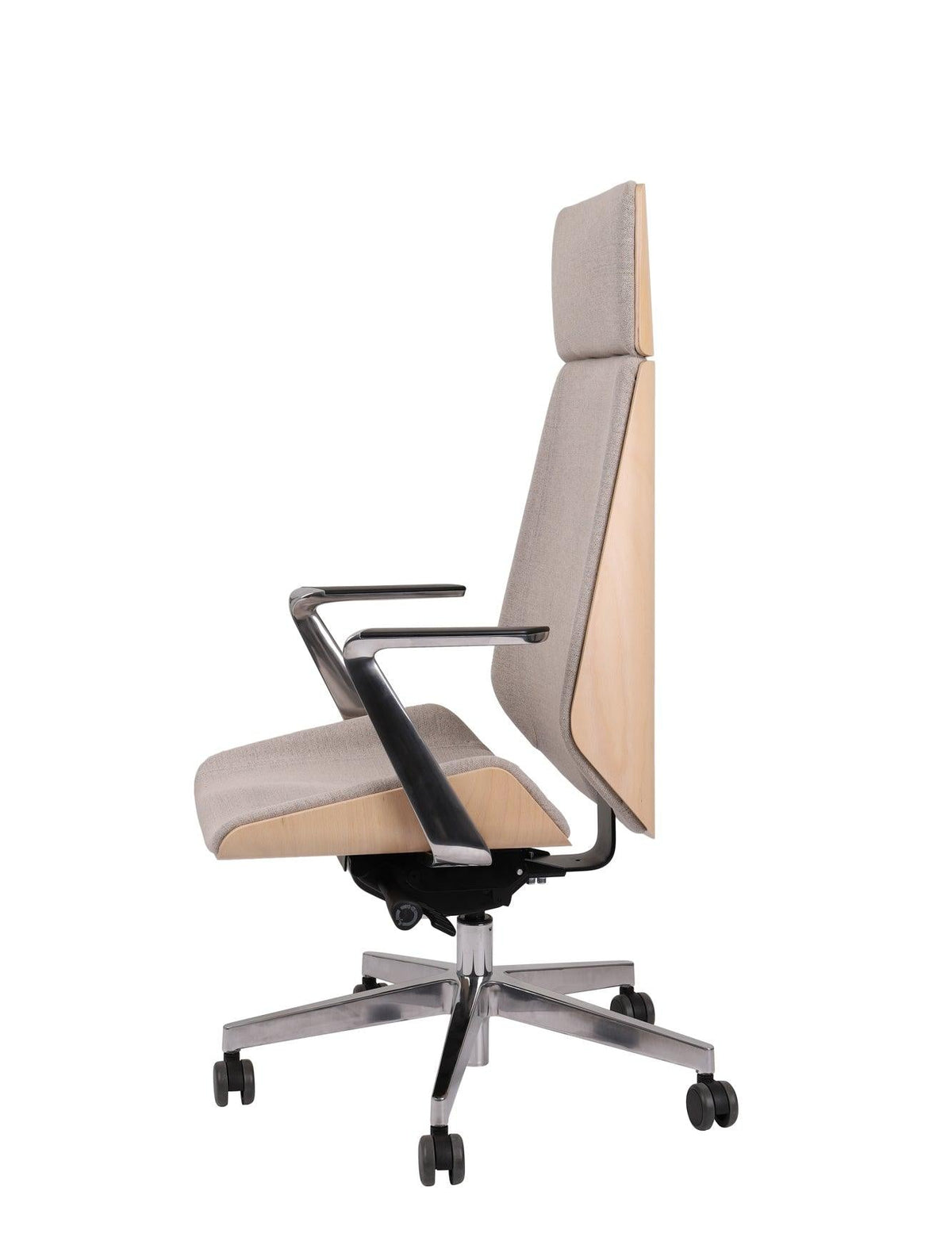 Kontoritool MoonWood HD Beech Wood All Chrome Seattle
