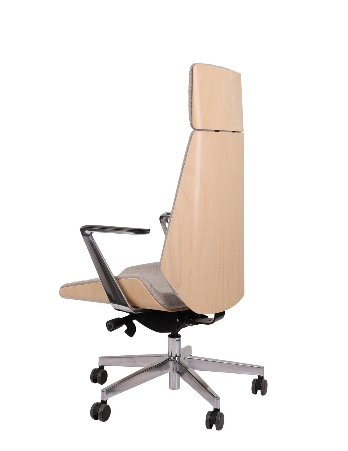 Kontoritool MoonWood HD Beech Wood All Chrome Seattle