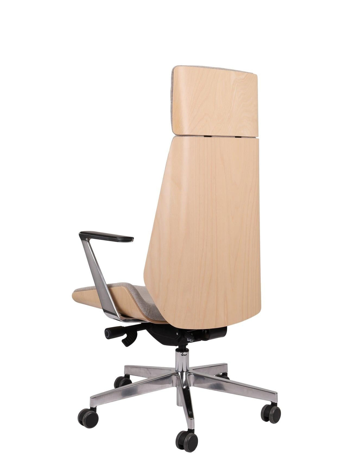 Kontoritool MoonWood HD Beech Wood All Chrome Seattle