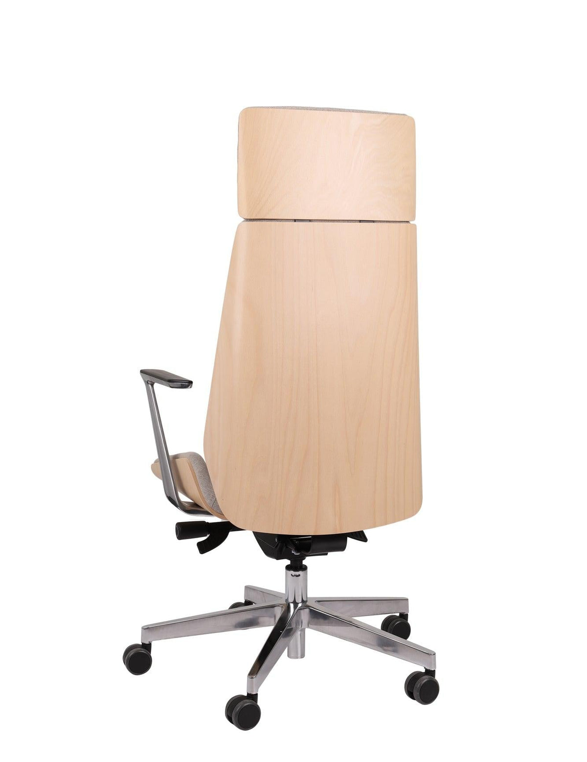 Kontoritool MoonWood HD Beech Wood All Chrome Seattle
