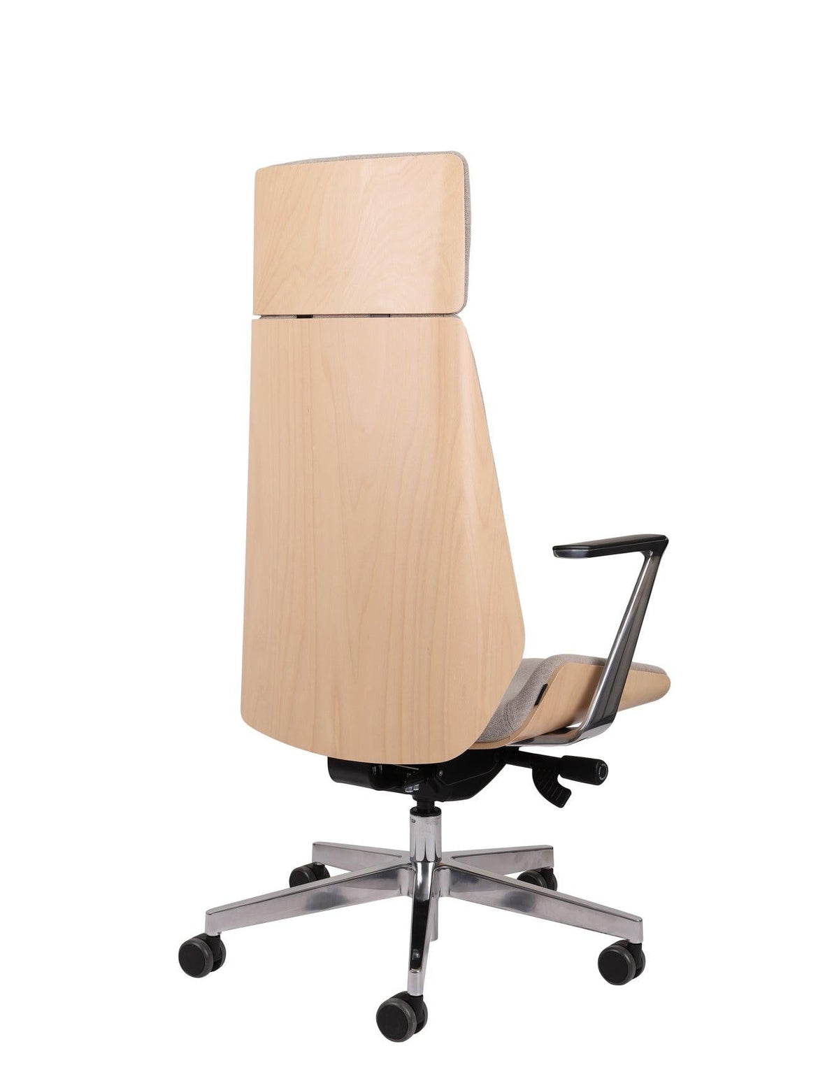 Kontoritool MoonWood HD Beech Wood All Chrome Seattle