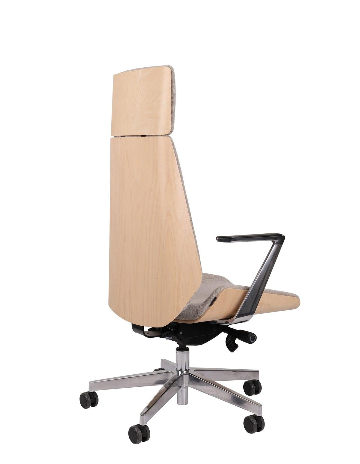 Kontoritool MoonWood HD Beech Wood All Chrome Seattle