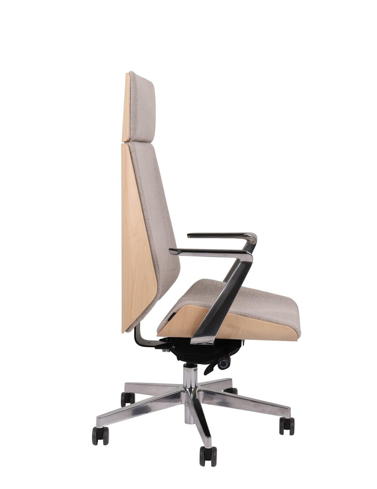 Kontoritool MoonWood HD Beech Wood All Chrome Seattle