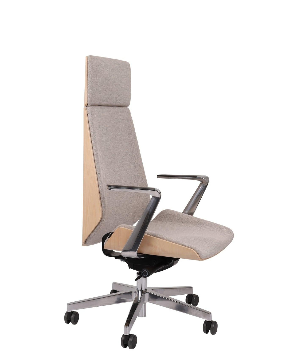 Kontoritool MoonWood HD Beech Wood All Chrome Seattle