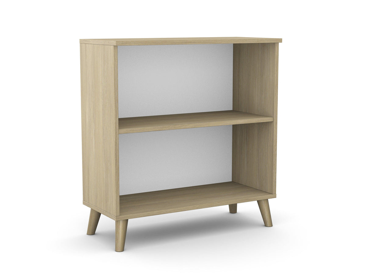 Kontoririiul Flexx, 2 riiulit, 740 x 800 x 355 mm – merevaigutamm / puitjalad