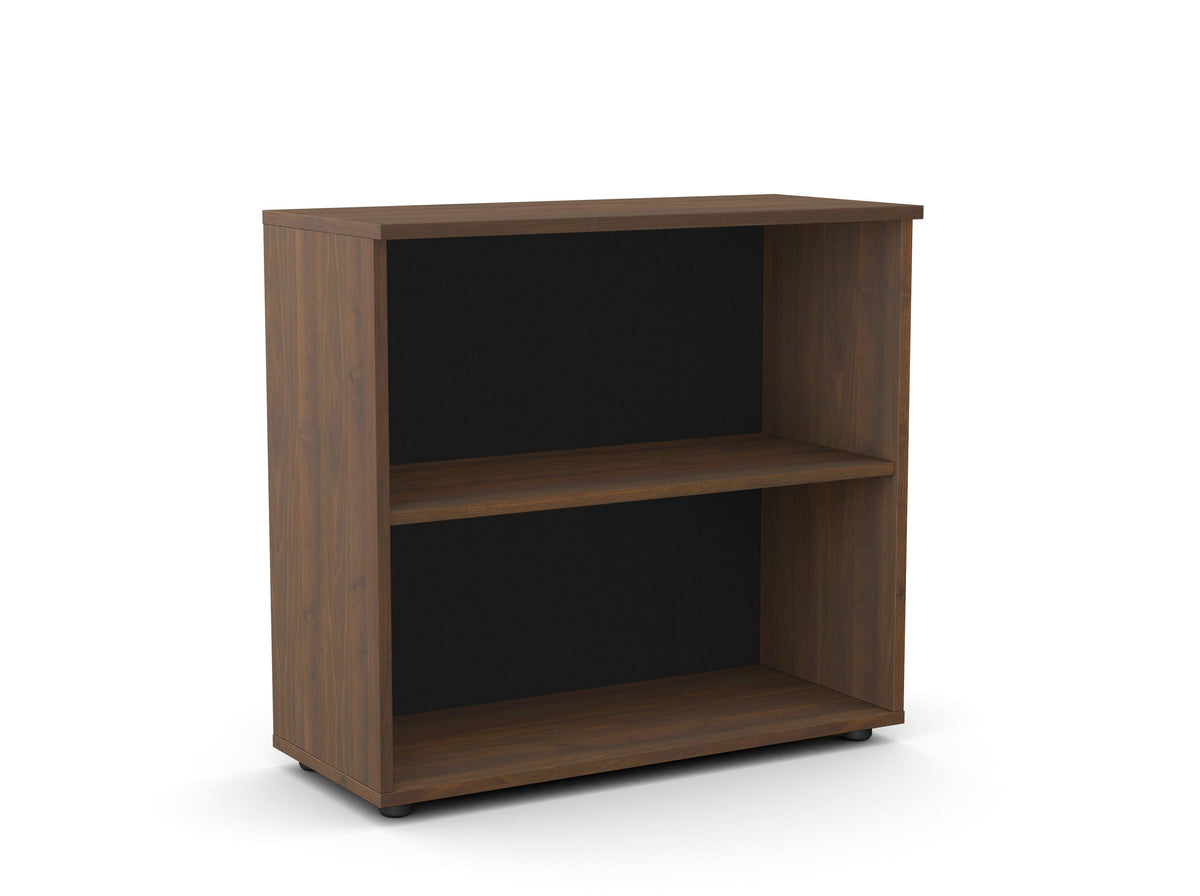 Kontoririiul Flexx, 2 riiulit, 740 x 800 x 355 mm – pähklipuu / plastjalad