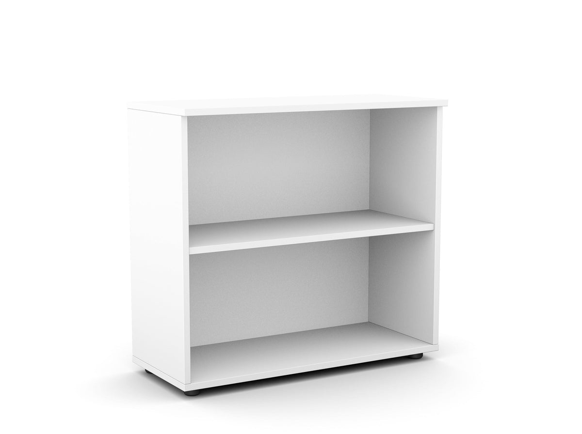 Kontoririiul Flexx, 2 riiulit, 740 x 800 x 355 mm – valge / plastjalad