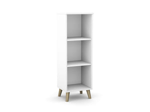 Kontoririiul Flexx, 3 riiulit, 1090 x 400 x 355 mm – Valge / Puitjalad