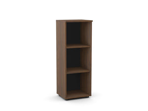 Kontoririiul Flexx, 3 riiulit, 1090 x 400 x 355 mm – Pähklipuu / Plastjalad