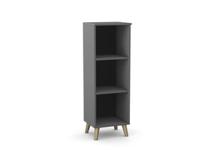 Kontoririiul Flexx, 3 riiulit, 1090 x 400 x 355 mm – Grafiit / Puitjalad