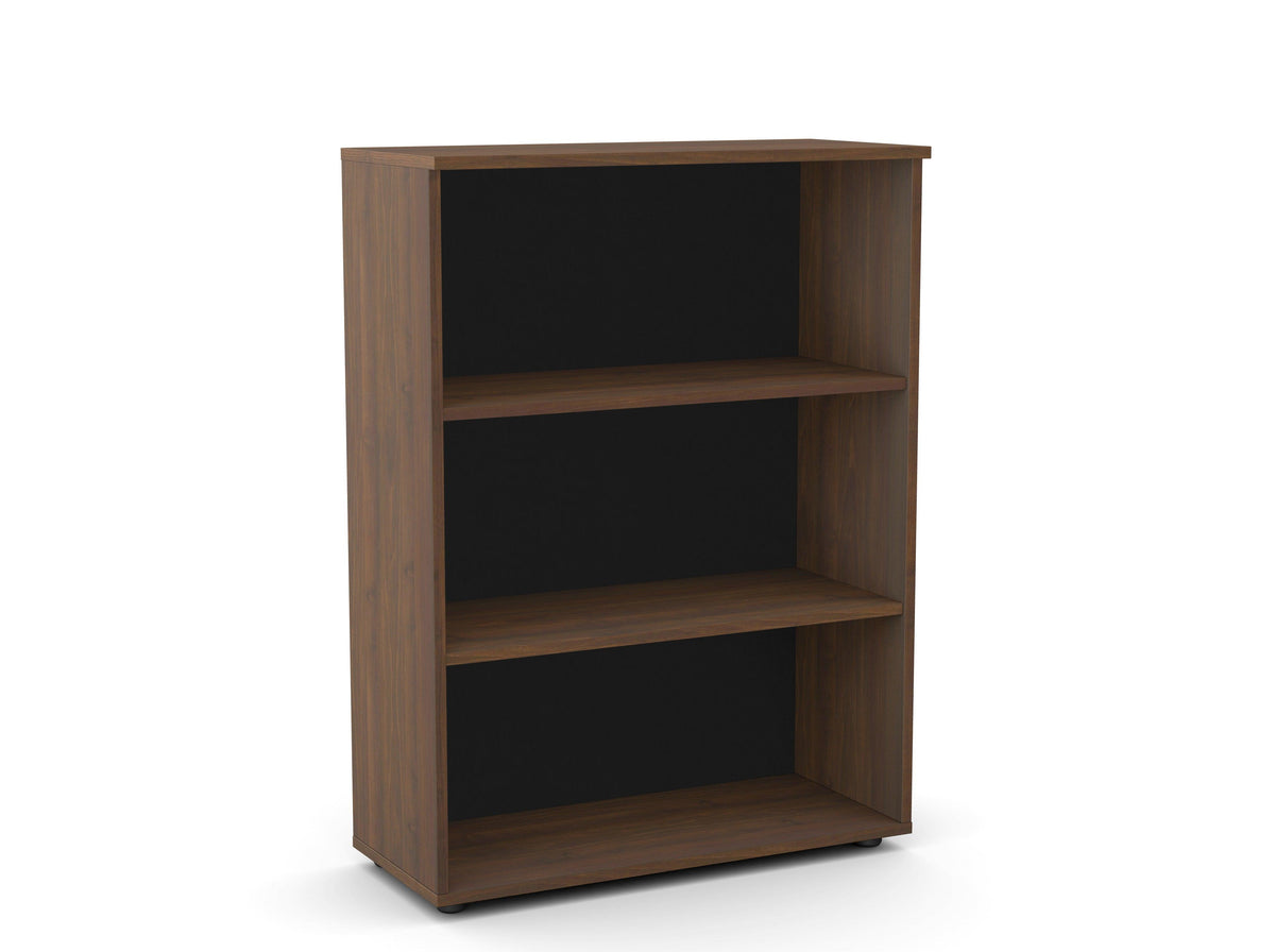 Bürooriiul Flexx, 3 riiulit, 1090 x 800 x 355 mm – Pähklipuit / Plastjalad