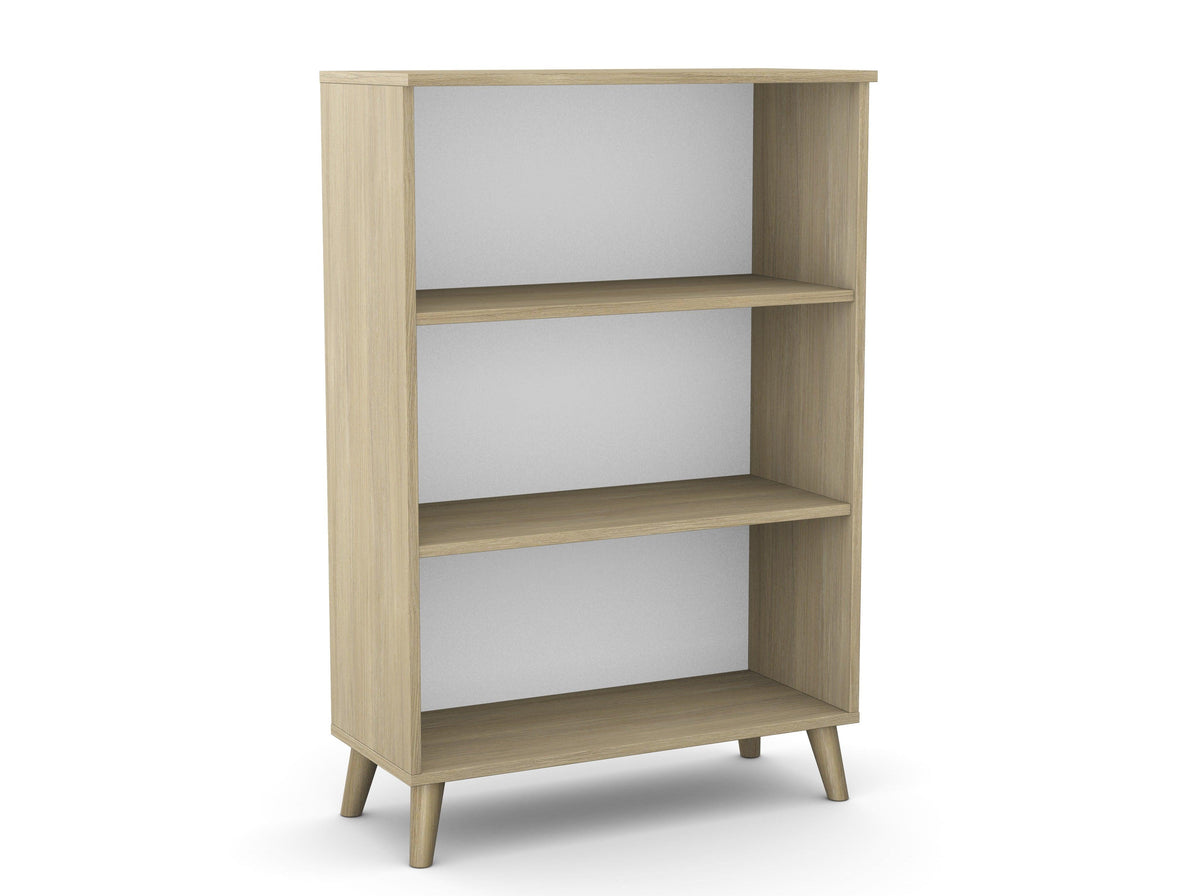 Bürooriiul Flexx, 3 riiulit, 1090 x 800 x 355 mm – Merevaigune tamm / Puitjalad