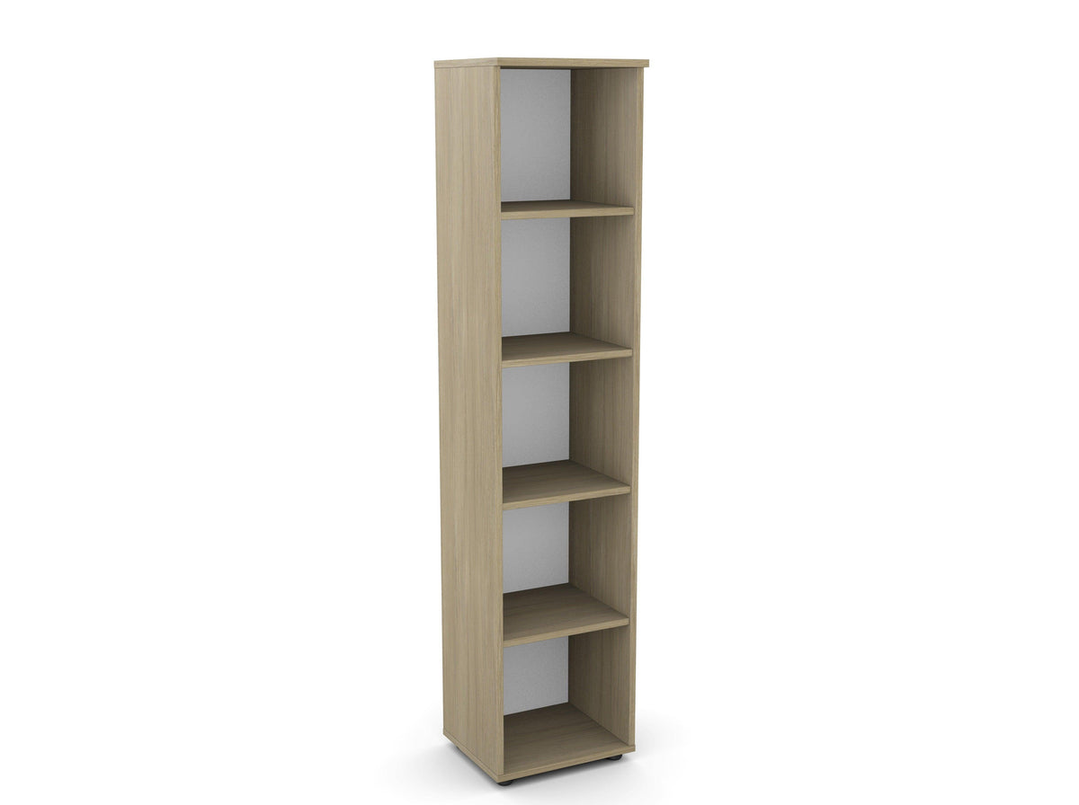 Bürooriiul Flexx, 5 riiulit, 1800 x 400 x 355 mm – Merevaigutamm / Plastjalad