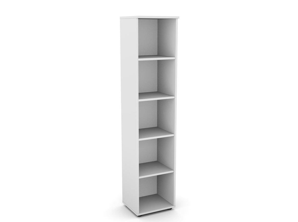 Bürooriiul Flexx, 5 riiulit, 1800 x 400 x 355 mm – Valge / Plastjalad
