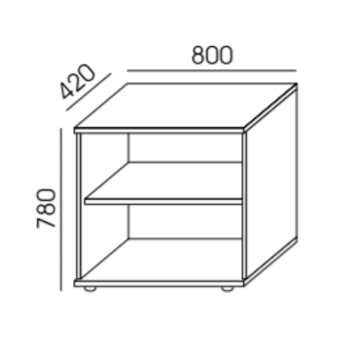 Kontoririiul NUWO, 2 riiulit, 780x800x420 mm, konfigureeritav