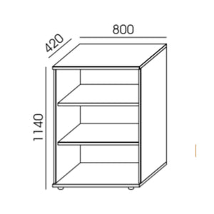 Kontoririiul NUWO, 3 riiulit, 1140x800x420 mm, konfigureeritav