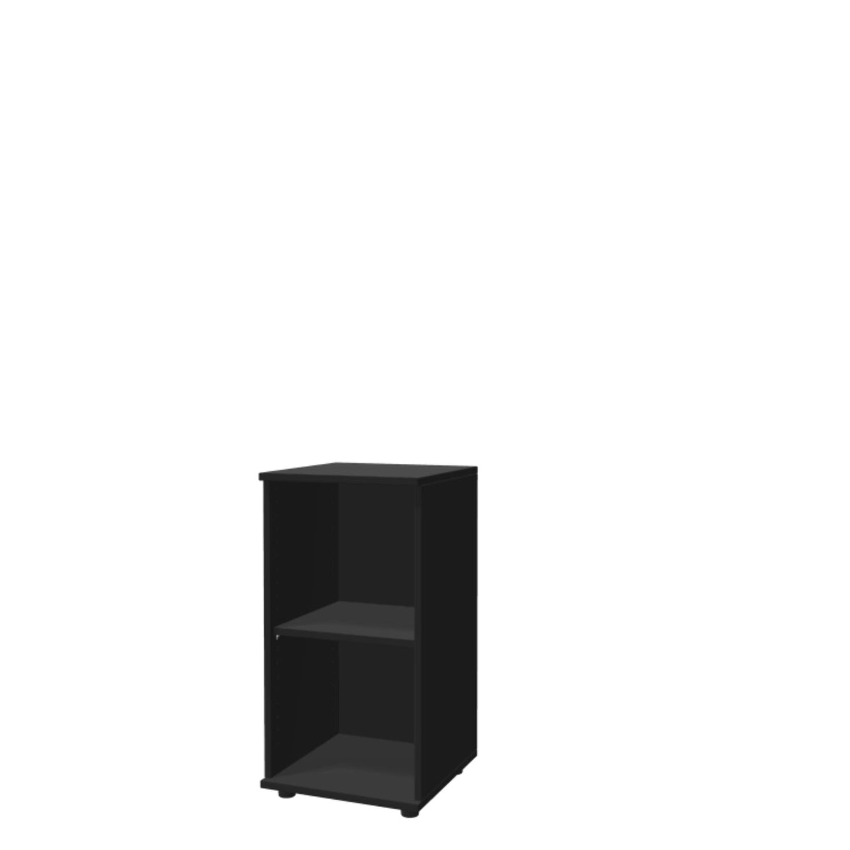 Kontoririiul THEO, 2 avatud riiuliga, 745 x 400 x 375 mm – must