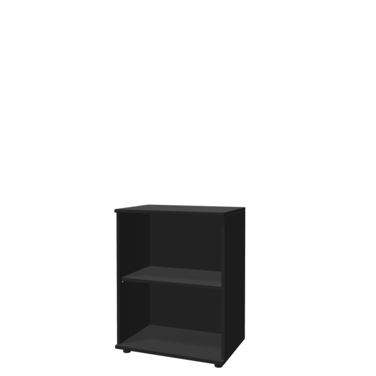 Kontoririiul THEO, 2 avatud riiuliga, 745 x 600 x 375 mm – must