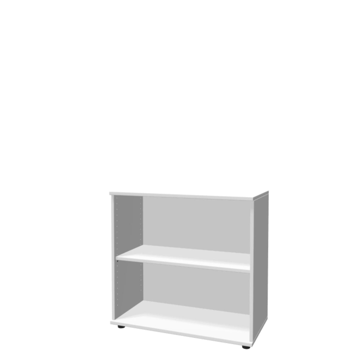 Kontoririiul THEO, 2 avatud riiuliga, 745 x 800 x 375 mm – valge
