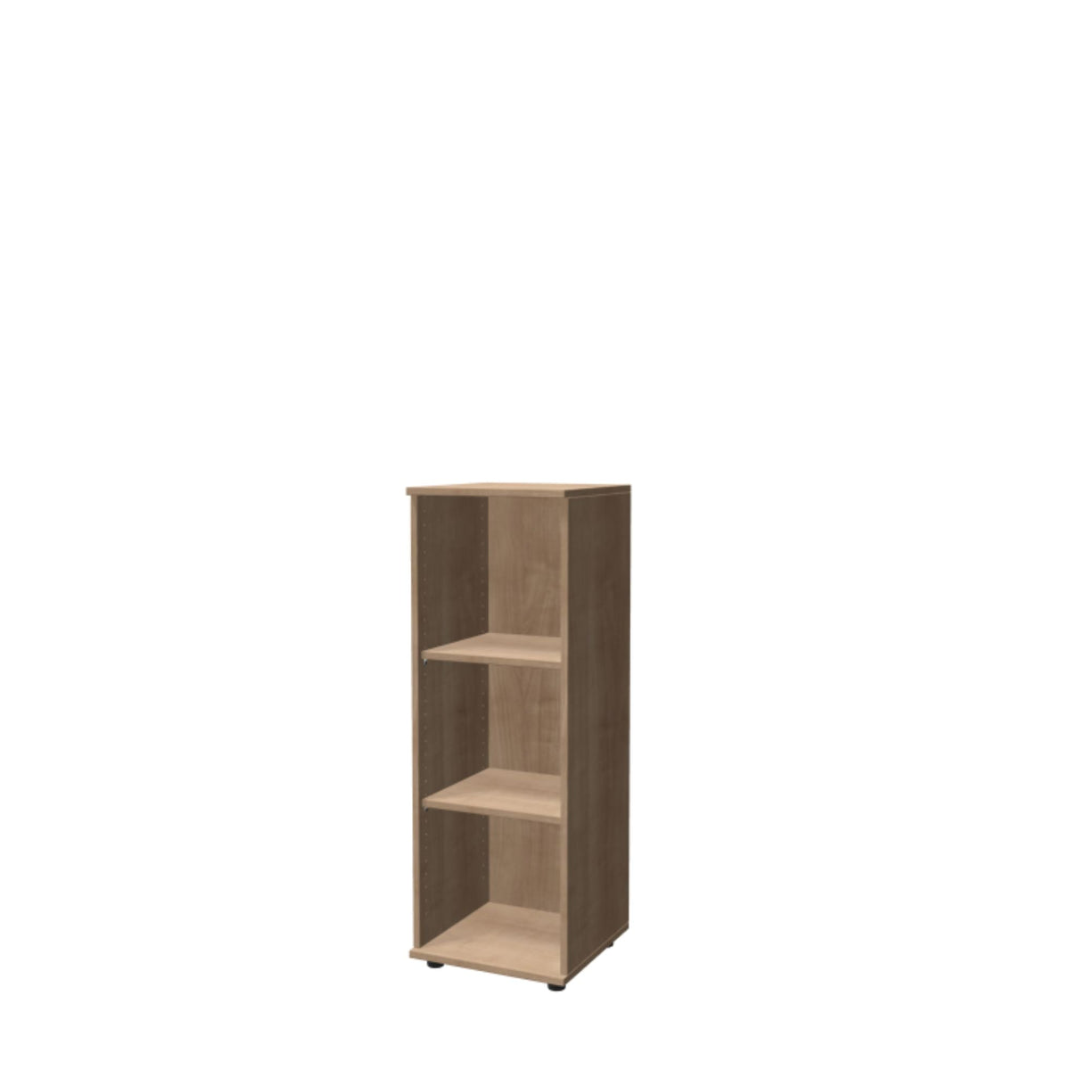 Kontoririiul THEO, 3 avatud riiuliga, 1100 x 400 x 375 mm – Ameerika tamm