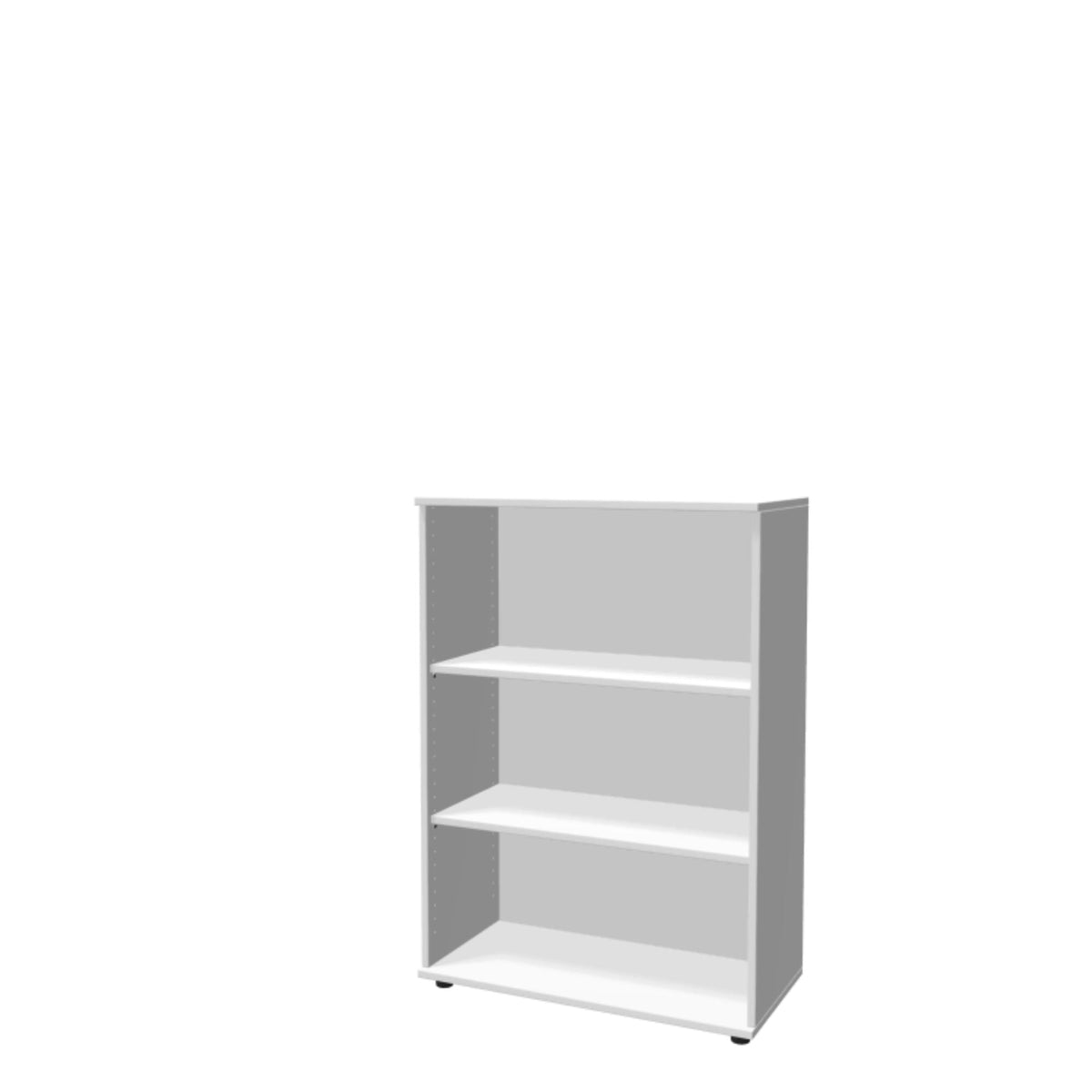 Kontoririiul THEO, 3 avatud riiuliga, 1100 x 800 x 375 mm – Valge