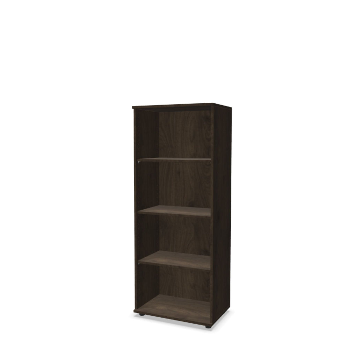 Kontoririiul THEO, 4 avatud riiuliga, 1450 x 600 x 375 mm – pähkel