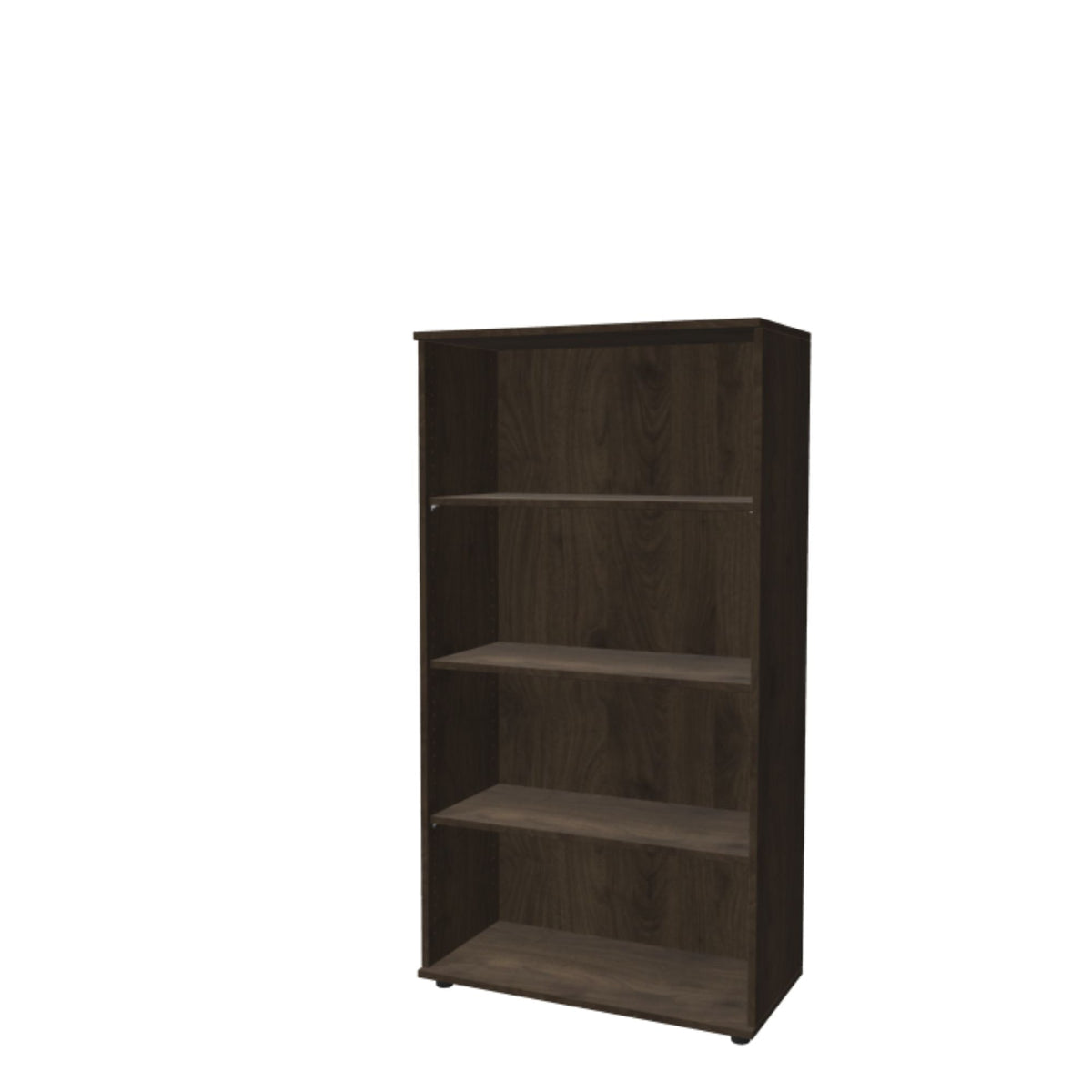 Kontoririiul THEO, 4 avatud riiuliga, 1450 x 800 x 375 mm – pähkel
