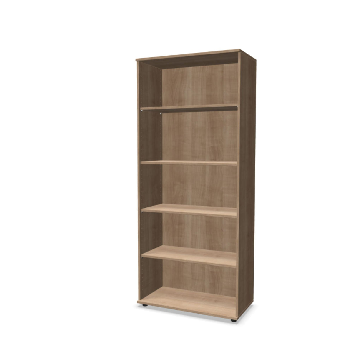 Kontoririiul THEO, 5 avatud riiuliga, 1800 x 800 x 375 mm – Ameerika tamm