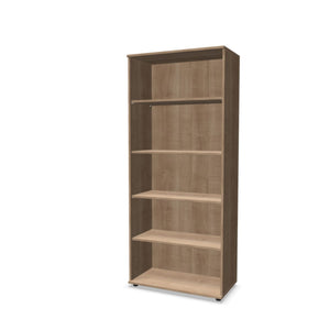 Kontoririiul THEO, 5 avatud riiuliga, 1800 x 800 x 375 mm – Ameerika tamm
