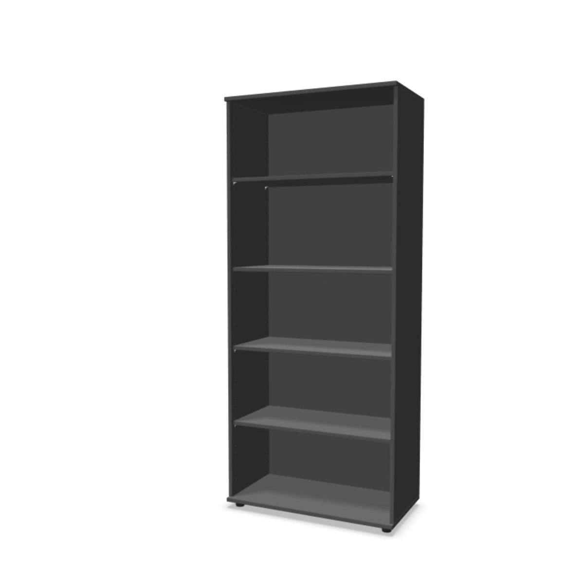 Kontoririiul THEO, 5 avatud riiuliga, 1800 x 800 x 375 mm – Antratsiit