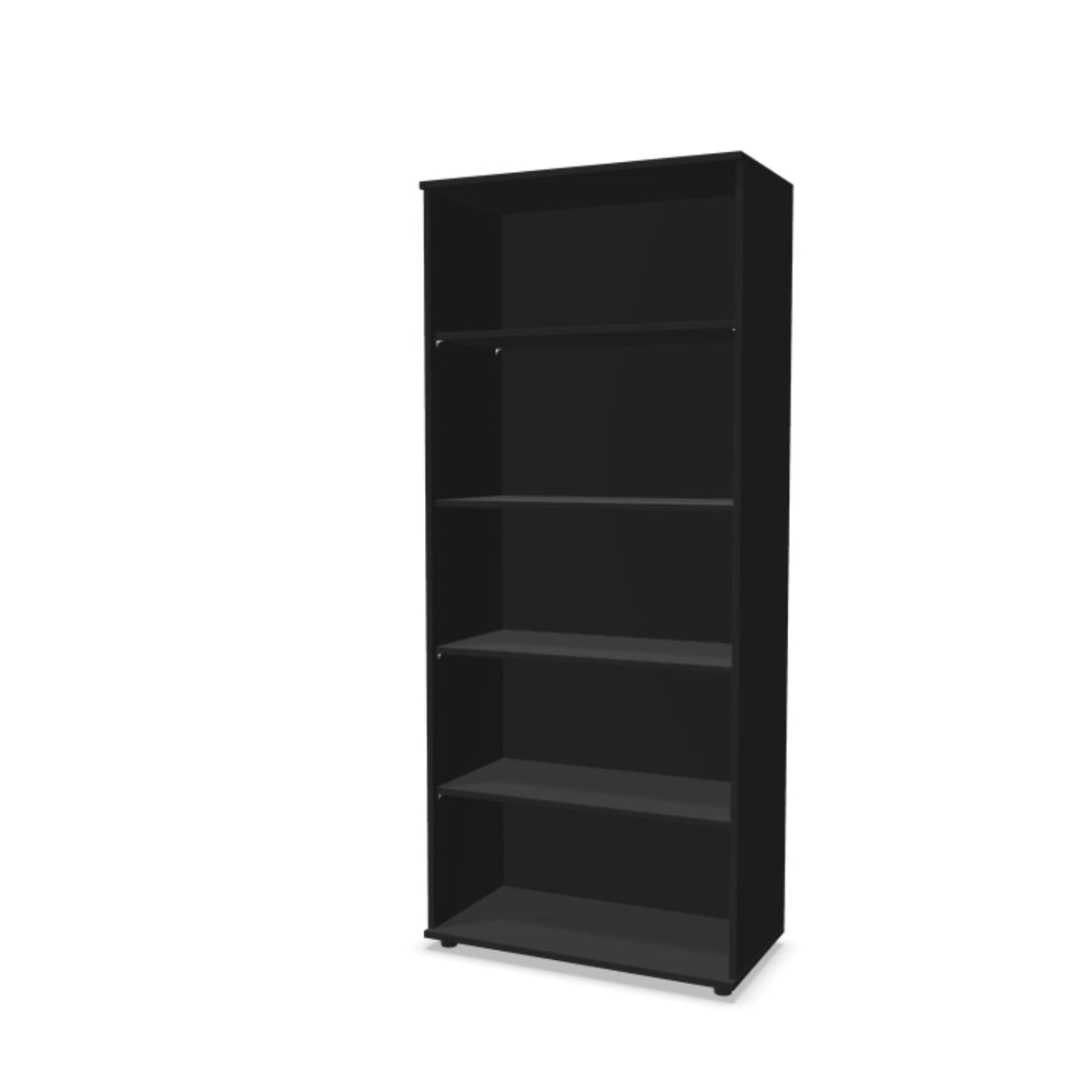 Kontoririiul THEO, 5 avatud riiuliga, 1800 x 800 x 375 mm – Must