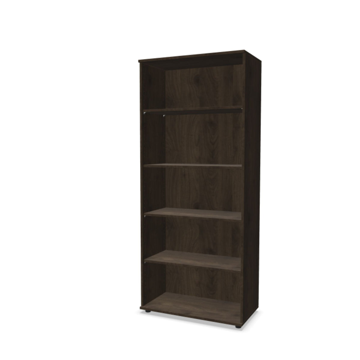 Kontoririiul THEO, 5 avatud riiuliga, 1800 x 800 x 375 mm – Pähkel