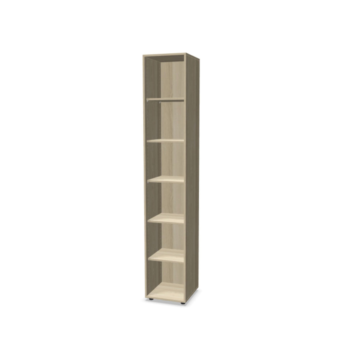 Bürooriiul THEO, 6 avatud riiuliga, 2150 x 400 x 375 mm – Nabucco