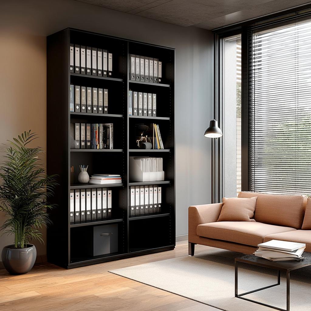 Kontoririiul THEO, 6 avatud riiuliga, 2150 x 800 x 375 mm