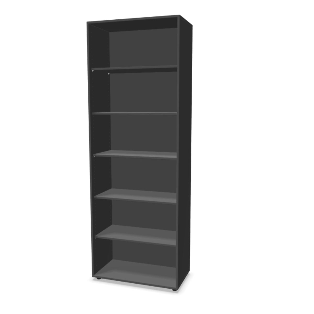 Kontoririiul THEO, 6 avatud riiuliga, 2150 x 800 x 375 mm – Antratsiit