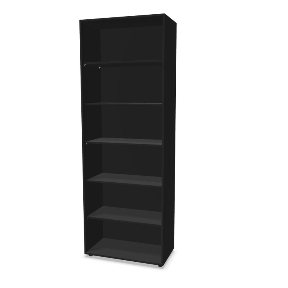 Kontoririiul THEO, 6 avatud riiuliga, 2150 x 800 x 375 mm – Must