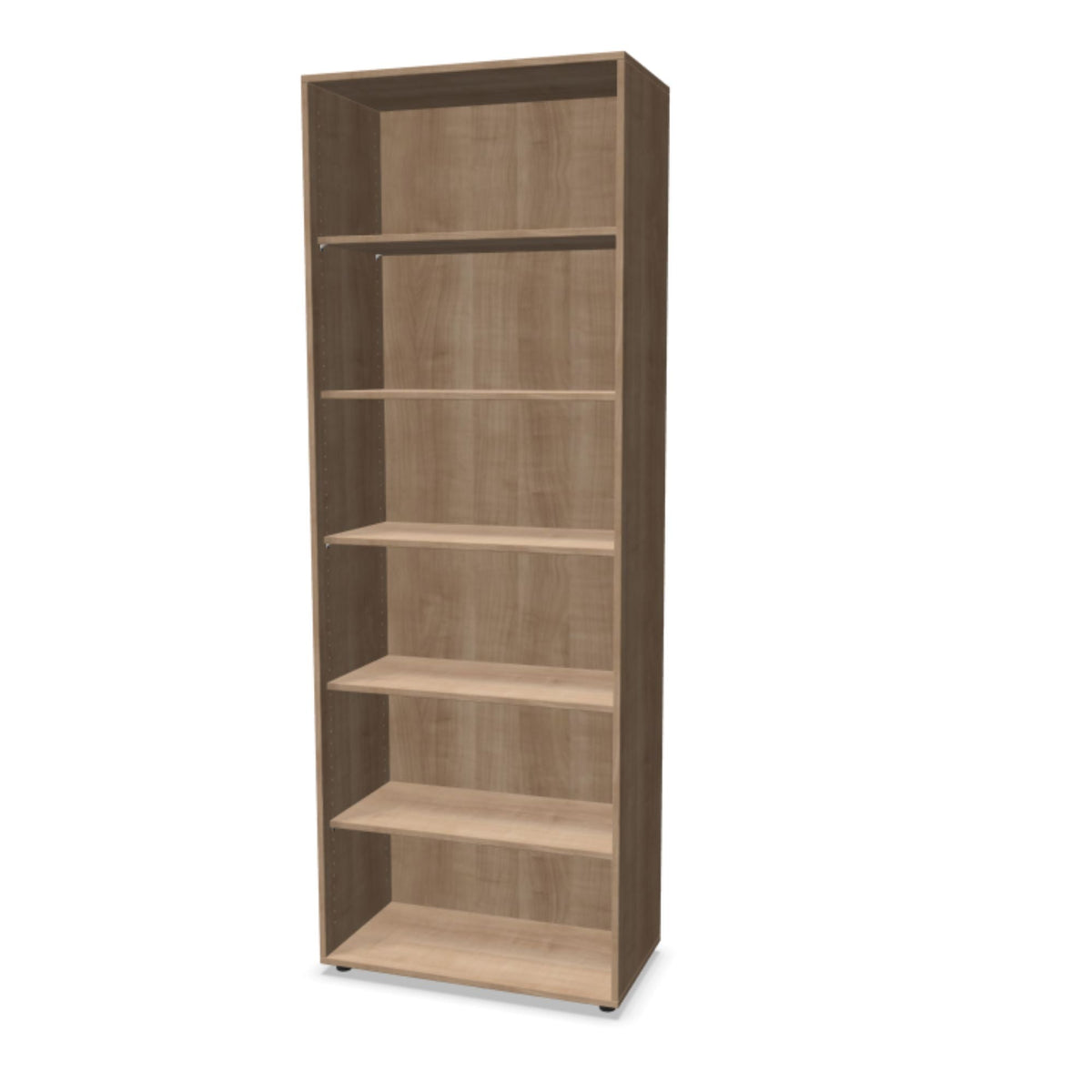 Kontoririiul THEO, 6 avatud riiuliga, 2150 x 800 x 375 mm – Ameerika tamm