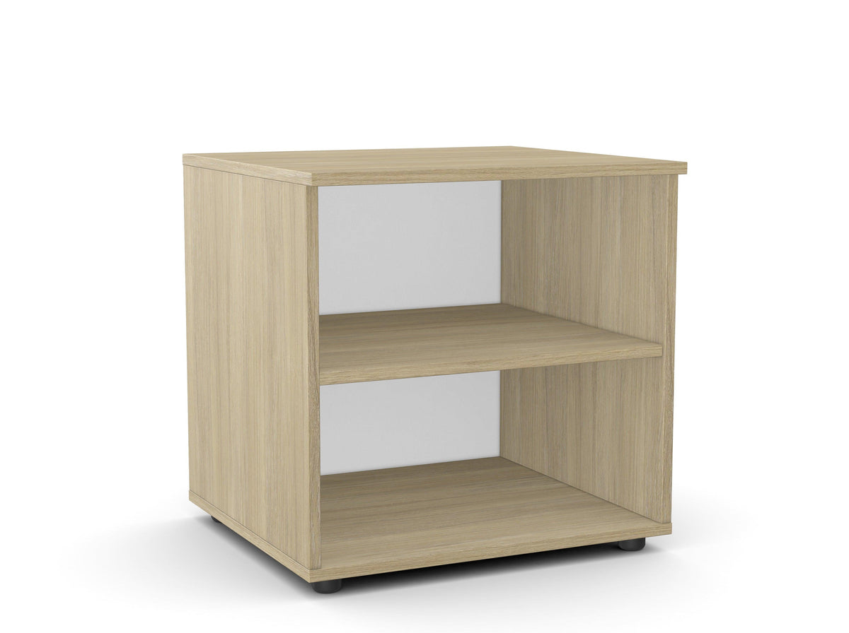 Kontori printeririiul Flexx, 2 riiulit, 700 x 600 x 550 mm – Merevaigutamm / Plastjalad