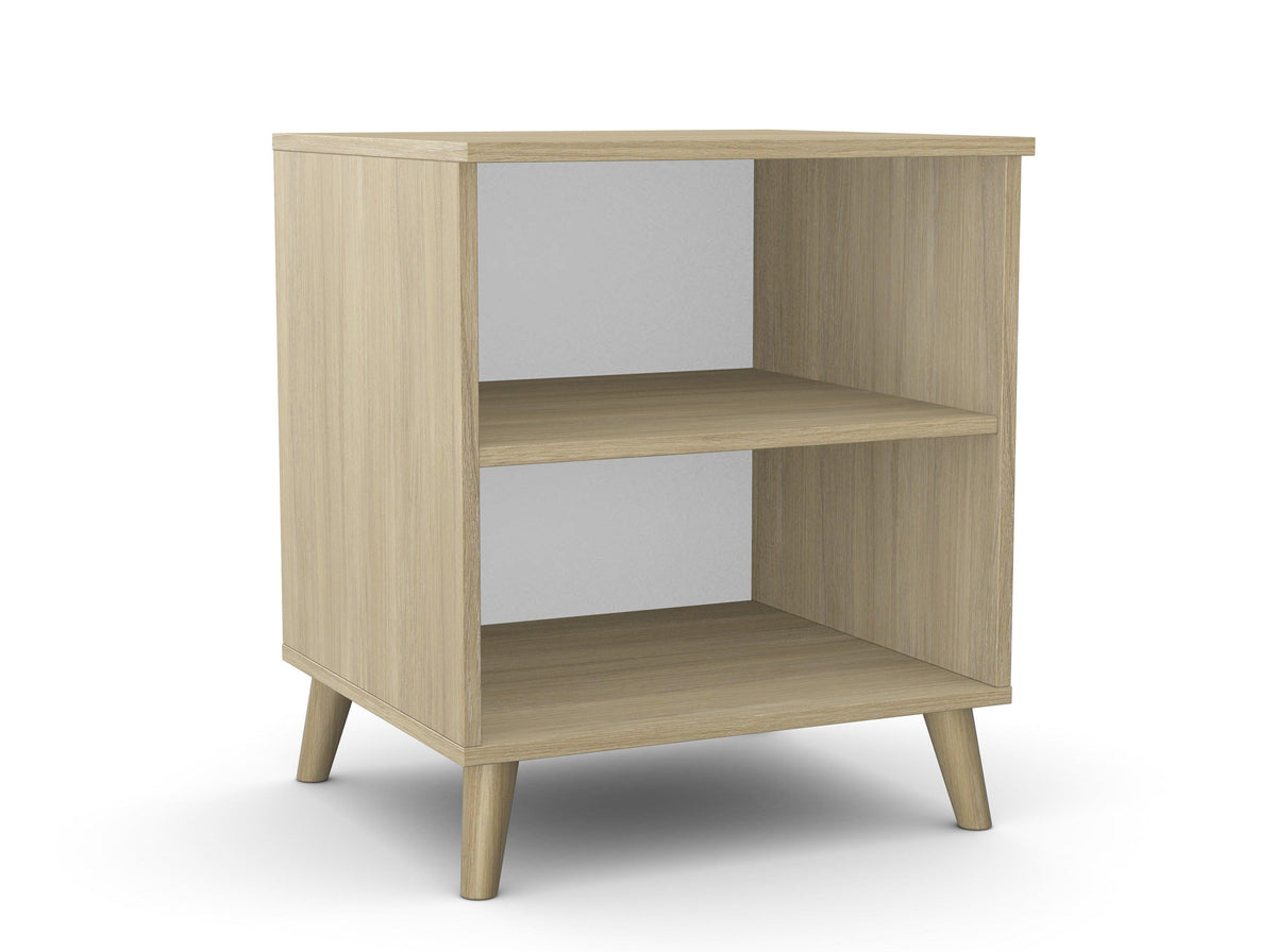 Kontori printeririiul Flexx, 2 riiulit, 700 x 600 x 550 mm – Merevaigutamm / Puitjalad