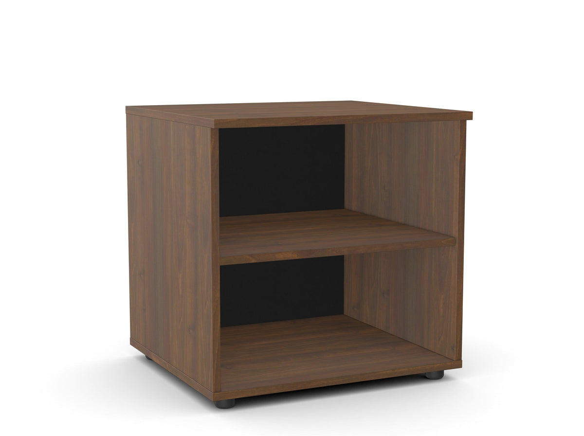 Kontori printeririiul Flexx, 2 riiulit, 700 x 600 x 550 mm – Pähkel / Plastjalad