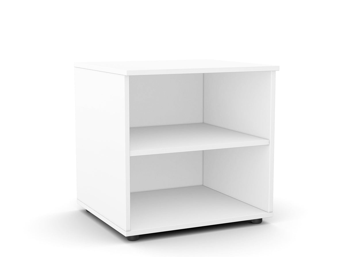 Kontori printeririiul Flexx, 2 riiulit, 700 x 600 x 550 mm – Valge / Plastjalad