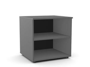 Kontori printeririiul Flexx, 2 riiulit, 700 x 600 x 550 mm – Grafiit / Plastjalad